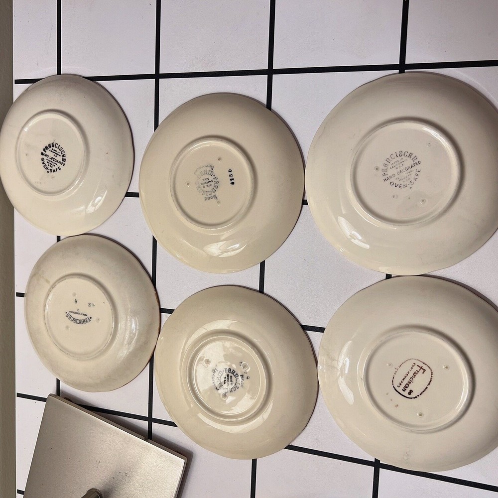 Lot of 6 Vintage Franciscan "Apple" Pattern Ceramic Saucers California USA - Picture 9 of 12